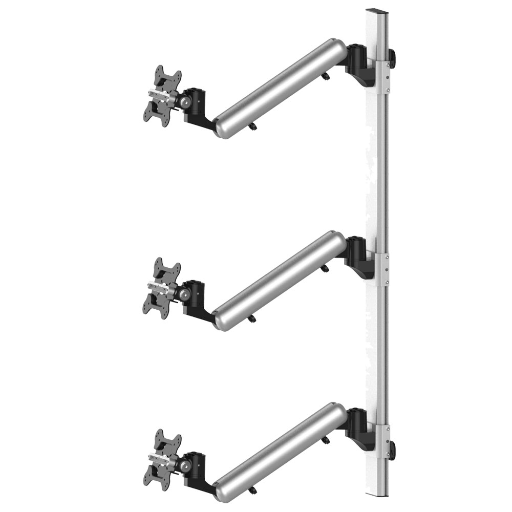 Triple Monitor Wall Mount for Apple Height Adjustable w/ Quick Release