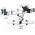 Dual VESA Wall Mount Oval or Straight Quick Release w/ Dual Arms