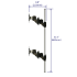 VESA Wall Mount for 4 Monitors 2x2 Low Profile w/ Quick Release