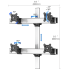 VESA Wall Mount for 4 Monitors 2x2 Low Profile w/ Quick Release