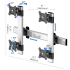 VESA Wall Mount for 4 Monitors 2x2 Quick Release Two Orientations