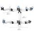 VESA Wall Mount for 6 Monitors 3X2 w/ Quick Release