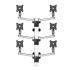 Sit-Stand Wall Mount for 6 Monitors 3x2 w/ Quick Release Full Motion