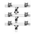 VESA Wall Mount for 6 Monitors 2x3 w/ Quick Release & Single Arms