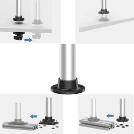 7-in-1 T Slot Desk Pole 11.8"