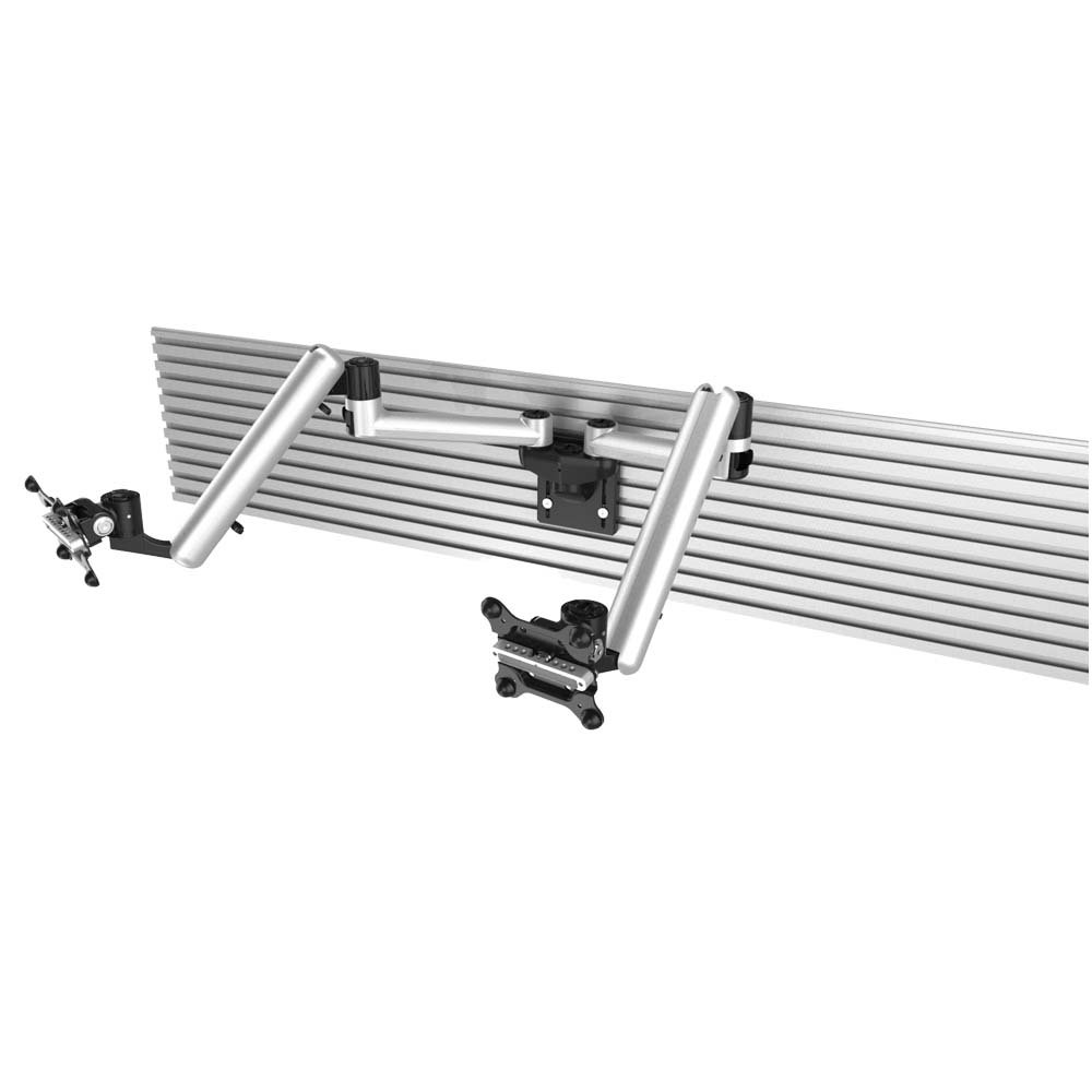 Dual Apple VESA Mount for Slatwall w/ Quick Release & Full Motion