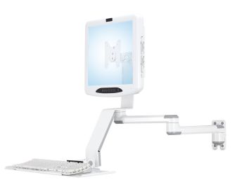 Wall Mount w/ Laterally Adjusting Monitor Arm & Keyboard Tray