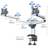 Dual Monitor Stand Side by Side w/ Quick Release & Dual Arms