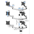 VESA Wall Mount for 6 Monitors 2x3 w/ Quick Release & Dual Arms