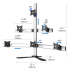Six Monitor Stand Quick Release w/ Pyramid Setup