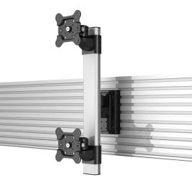 Dual VESA Mount for Slat Wall Stacked Quick Release w/ Low Profile