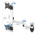Dual VESA Wall Mount Top-Down w/ Quick Release & Dual Arm