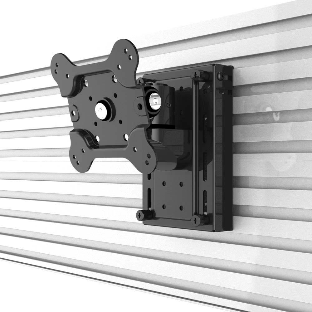 VESA Mount for Slatwall w/ Quick Release Short Arm Heavy Duty