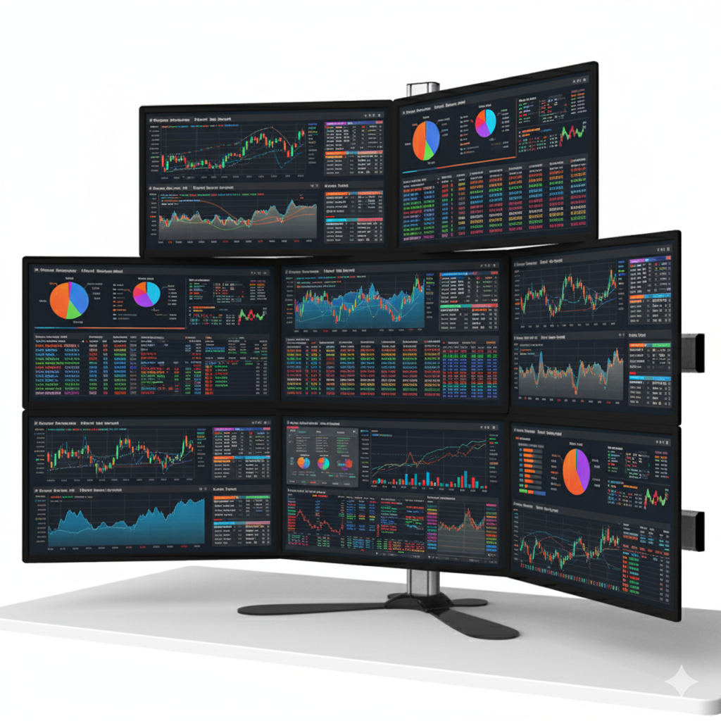 8 Monitor Stand Quick Release w/ Pyramid or Inverted Pyramid Setup